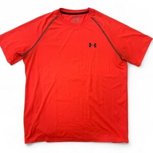 Under Armour‎ HeatGear Mens Medium Red Short Sleeve Athletic T-Shirt Top